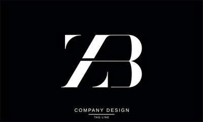 ZB, BZ Abstract Letters Logo Monogram Design Font Icon Vector Initials