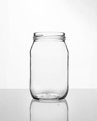 265ml Cylindrical Glass Jar with 66mm Screw Neck – Studio Lighting on White