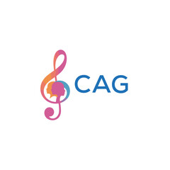CAG “Abstract music school logo with people and melody icon” CAG Later Logo, “Modern music therapy logo with faces and note symbol”
