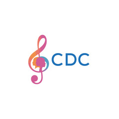 CDC “Abstract music school logo with people and melody icon” CDC Later Logo, “Modern music therapy logo with faces and note symbol”
