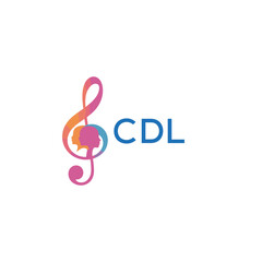 Fototapeta premium CDL “Abstract music school logo with people and melody icon” CDL Later Logo, “Modern music therapy logo with faces and note symbol” 