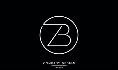 ZB, BZ Abstract Letters Logo Monogram Design Font Icon Vector