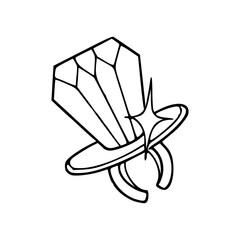 diamond ring sparkle in doodle art style