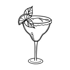 classic margarita cocktail vector illustration