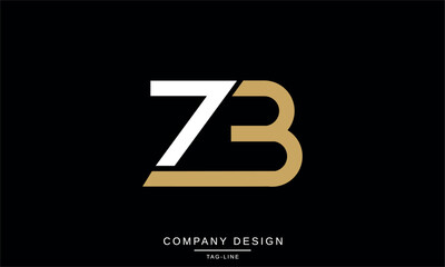 ZB, BZ Abstract Letters Logo Monogram Design Font Icon Vector