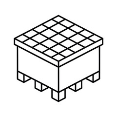 Grid style raised planter with organized garden layout Vector illustration