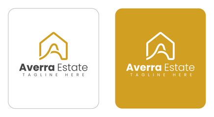 Curved A Letter House Logo Design