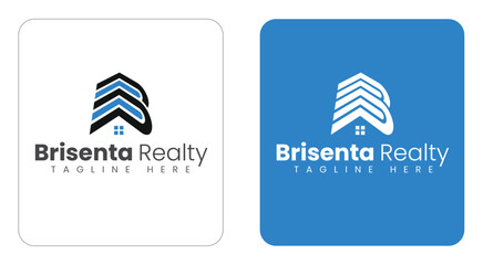 B Letter Real Estate Logo Design with House Symbol