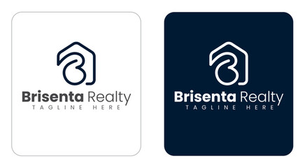 B Letter Inside House Logo with Bold Monoline