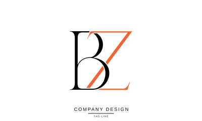 BZ, ZB Abstract Letters Logo Monogram Design Font Icon Vector