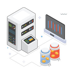 Server Data Vector Isometric Illustration. EPS 10 file