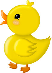 Little yellow duck is so cute.