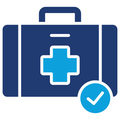Obraz premium Emergency Kit Flat Blue Icon