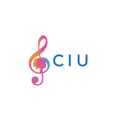 CIU “Abstract music school logo with people and melody icon” CIU Later Logo, “Modern music therapy logo with faces and note symbol”
