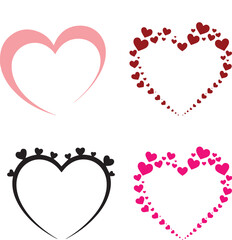 Heart Vector Set – Red and Black Love Symbols in Modern Style