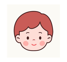 Smiling Face of a Cute Little Boy – Front View Vector Illustration