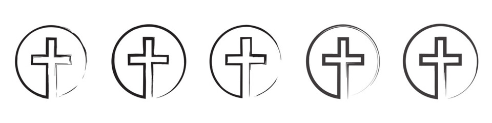 Obraz premium Religion grunge cross circle inside