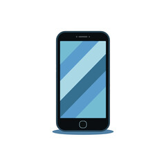 Minimalist Smartphone Illustration Clean Design, Simple Lines, Blue Hues