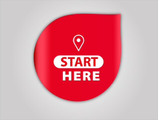 Start Here Banner red flat sale webbanner and poster creative design