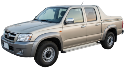 Isolated Silver Pickup Truck