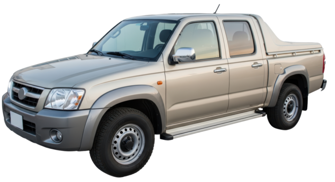 Isolated Silver Pickup Truck