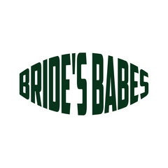 Bride's babes - Black hand lettered quote with diamond ring for greeting card, gift tag, label, wedding sets. Groom and bride design. Bachelorette party. Best Bride text with diamond ring.