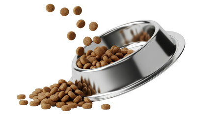 Isolated Pet Food and Bowl