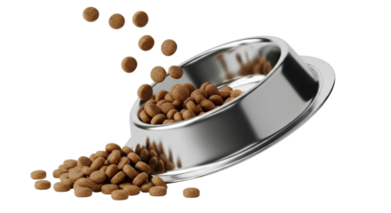 Isolated Pet Food and Bowl
