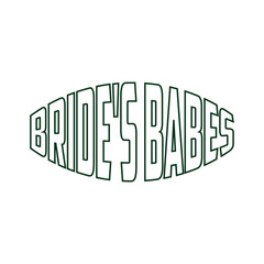 Bride's babes - Black hand lettered quote with diamond ring for greeting card, gift tag, label, wedding sets. Groom and bride design. Bachelorette party. Best Bride text with diamond ring.