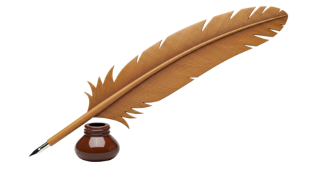 Isolated Quill and Ink
