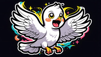 scary dove stickers