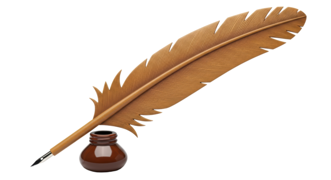 Isolated Quill and Ink