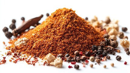 Berbere Spice Blend Isolated on White Background