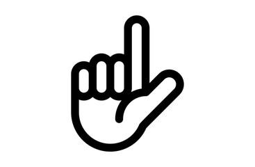 Fototapeta premium 上を指差すジェスチャーを表すシンプルな手のアイコン