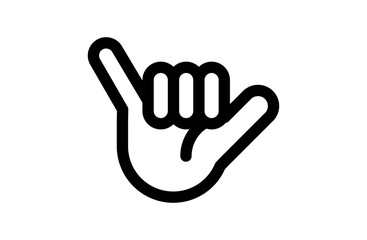 アロハポーズを表すリラックスした雰囲気の手のアイコン