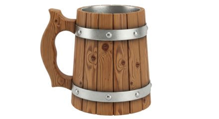 Isolated Wooden Beer Mug