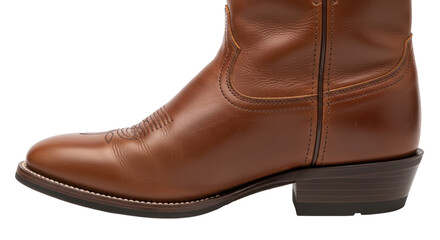 Isolated Leather Cowboy Boot