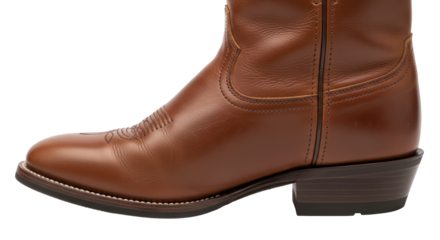 Isolated Leather Cowboy Boot