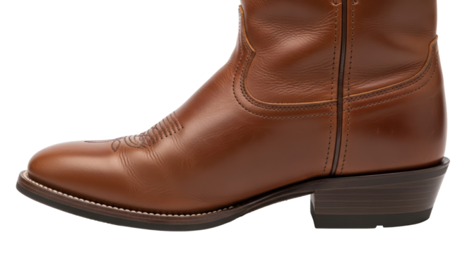 Isolated Leather Cowboy Boot