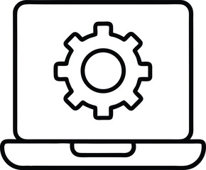 System settings gear screen icon vector sign