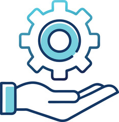 Hand with gear icon