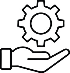 Hand with gear icon