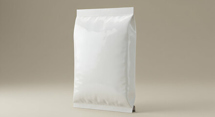 Obraz premium Blank White Stand Up Pouch Packaging Mockup for your Brand Design Coffee Tea Food Product Presentation