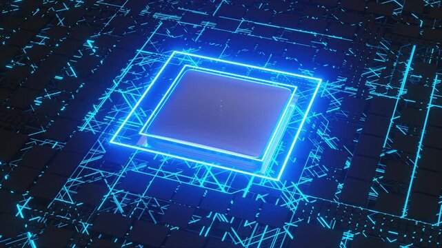 Digital Circuit Board. Computer generated 3d render