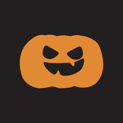 cute happy halloween pumpkin with a funny face