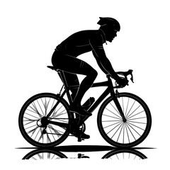 Dynamic Male Cyclist Silhouette on Road Bike - Fitness & Speed