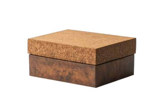 Earthy Cork Box Decorative Storage with Natural Wood Lid Rustic Texture Home Decor Minimalist Style