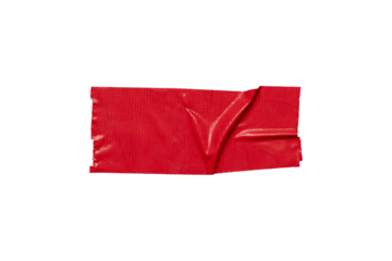 red torn wrinkled tape isolated transparent png background,Design template or mockup.design element
