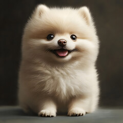 Obraz premium Realistic Portrait of an Adorable Pomeranian Puppy
