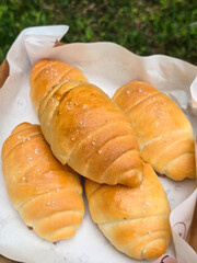 shio Pan or Japanese sea salt butter bread rolls